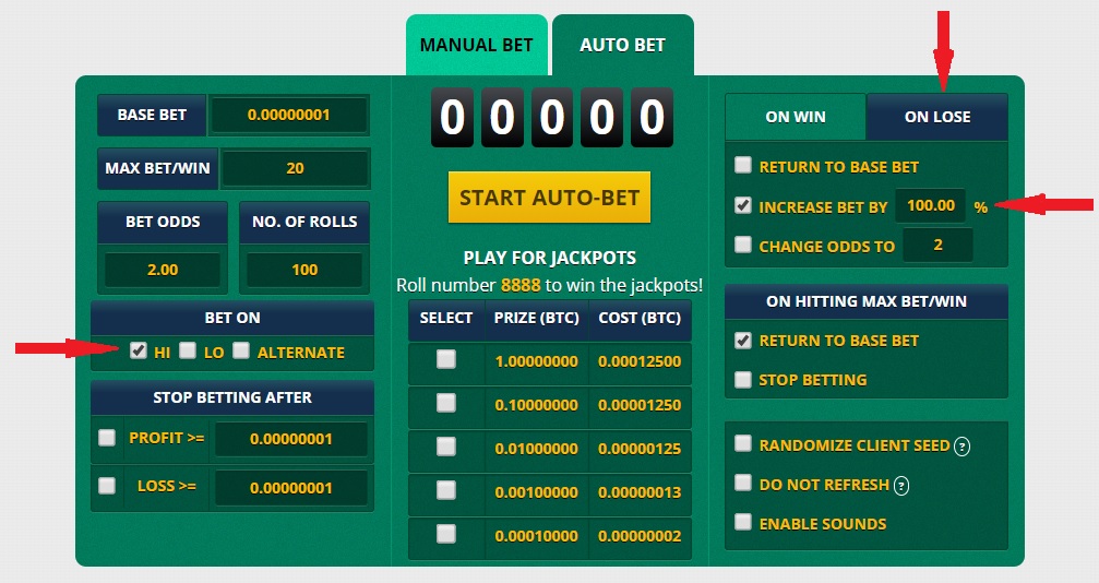 Игра Freebitcoin стратегия Auto Bet