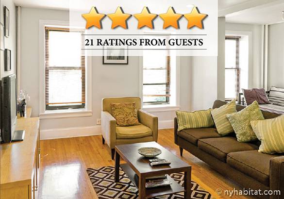 Photo of an apartment with reviews and stars
